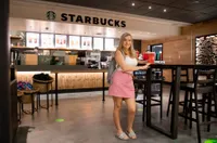 Meg Stefek in Starbucks 