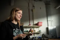 Mikayla Trost in Robotics Lab 