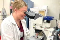 Natalie Swingler in a lab at WellSpan. 