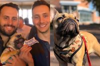 Doug Umberger and Dan Werbeck with puppy Porkchop