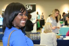 Student participates in the career expo.
