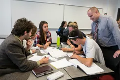 YCP business students collaborate on group project.