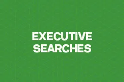 The words Executive Searches appear in white on a green background