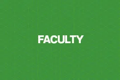 The word faculty appears in white on a green background
