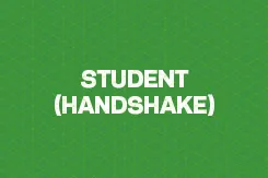 The words student (handshake) appear in white on a green background
