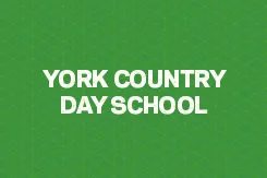 The words York Country Day School appear in white on a green background