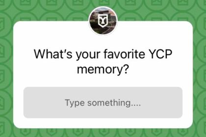 A screenshot from an Instagram Story Q&A: What's your favorite YCP memory?