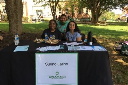 A student club on campus, Sueno Latino, at the Involvement Fair