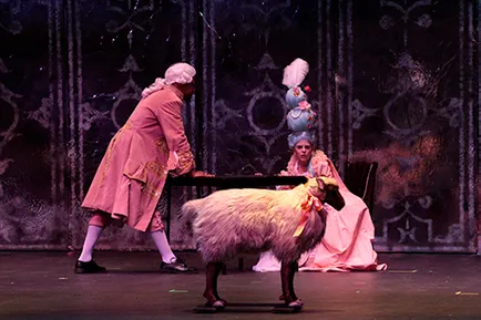 Marie Antoinette by David Adjmi featuring Craig Babineaux '19 as King Joseph and Kyle Tacopina '19 as Marie Antoinette
