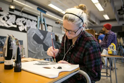 York College fine art students get practice at a variety of art techniques