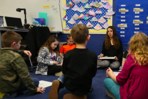 A York College Elementary Education major working as a student teacher at Dallastown Intermediate School