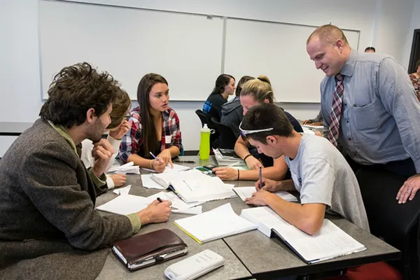 YCP business students collaborate on group project.