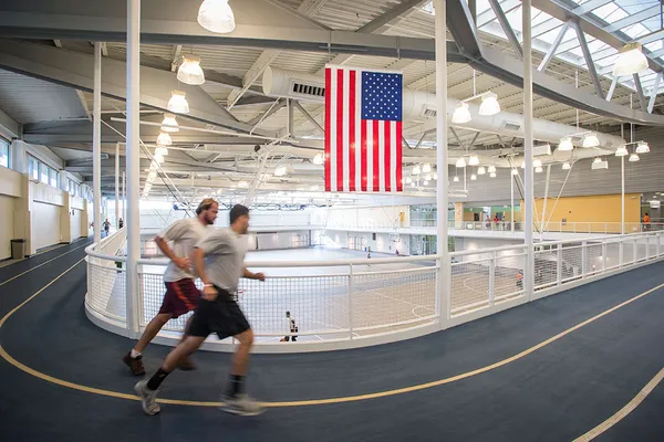 The indoor track inside Grumbacher, one of many features that make it the ultimate spot for fitness and recreation.