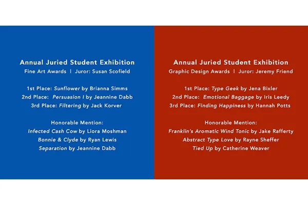 Student Juried Exhibition 2020 - Fine Art and Graphic Design