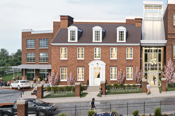 A rendering of the future Mill House, home of the Graham Center for Collaborative Innovation