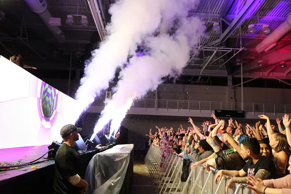 Steve Aoki performs in 2019 at the Spring Concert.