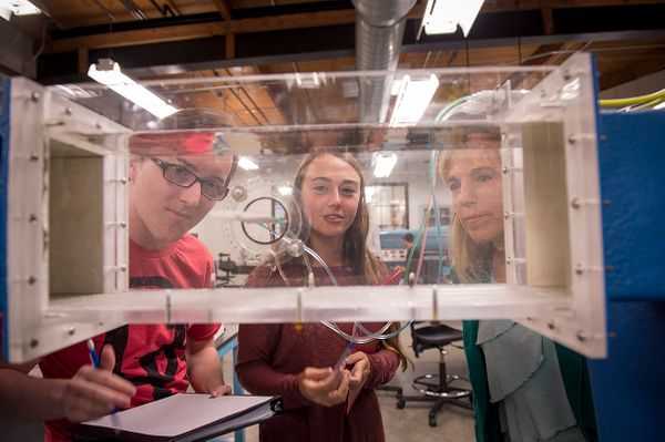 York College engineering professors use hands-on learning with professional equipment.